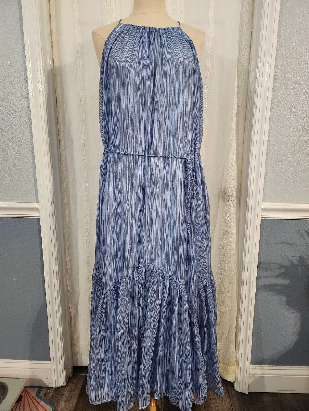 Loft Light Blue Halter Maxi Dress